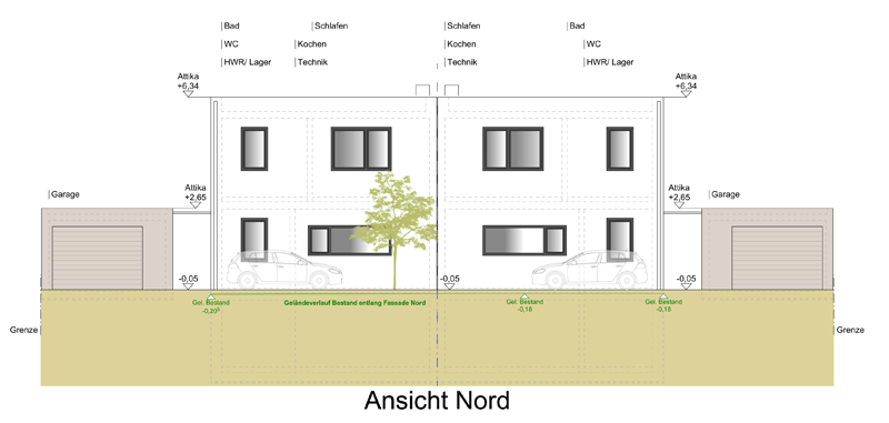 Neubau Doppelhaus mit Garagen in Friedberg 2021