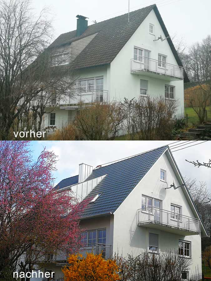 Umbau Zweifamilienhaus vorher/nachher - hicker architekten
