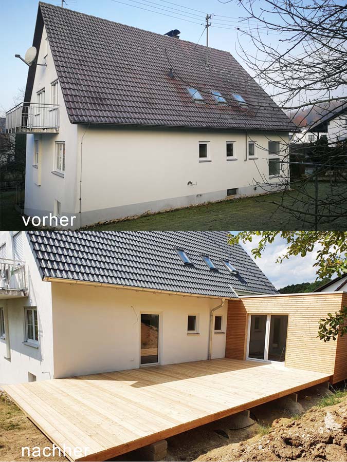 Umbau Zweifamilienhaus  vorher/nachher - hicker architekten
