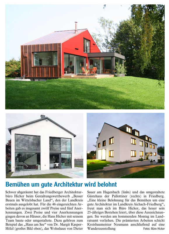 Hicker architekten Presse: Friedberg Allgemeine vom 22.01.2010