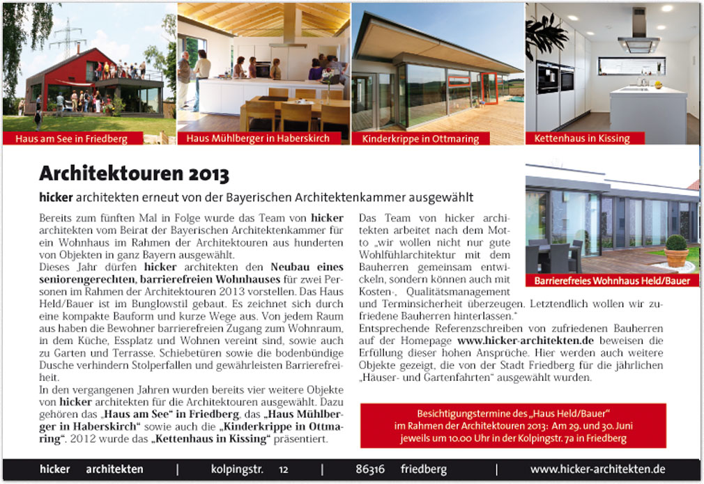 Hicker architekten Presse - Architektur Premium - Ausgabe 03/2013 zum Projekt Praxis Dr. Henneberger: Das Runde muss ins Eckige