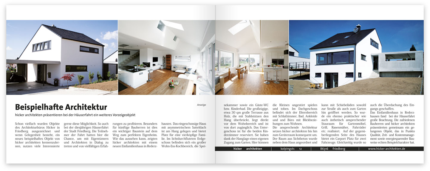 Hicker architekten Presse Zeitungsartikel zur Pr&auml;mierung mit dem Thomas Wechs Preis 2015 