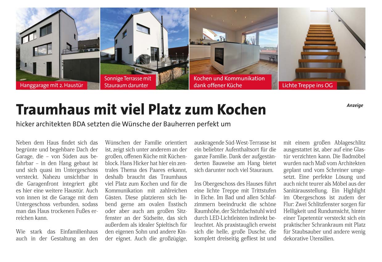 Hicker architekten - Haus BM in der Mai-Ausgabe 2023 vom myHeimat Magazin Friedberg