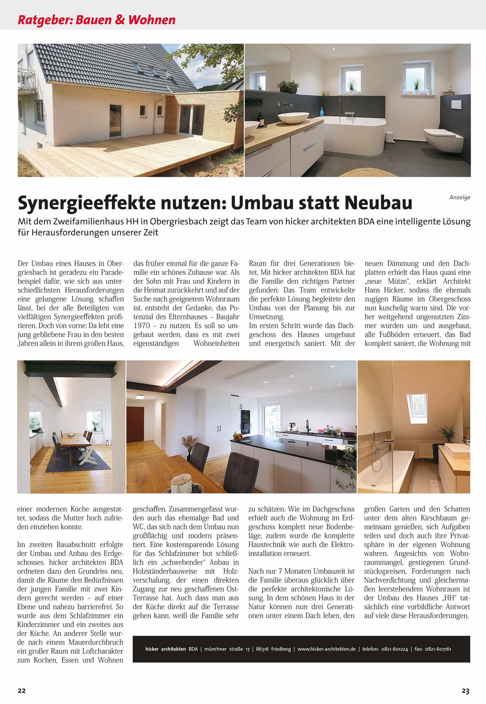 Hicker architekten - Haus HH in der Mai-Ausgabe 2022 vom myHeimat Magazin Friedberg