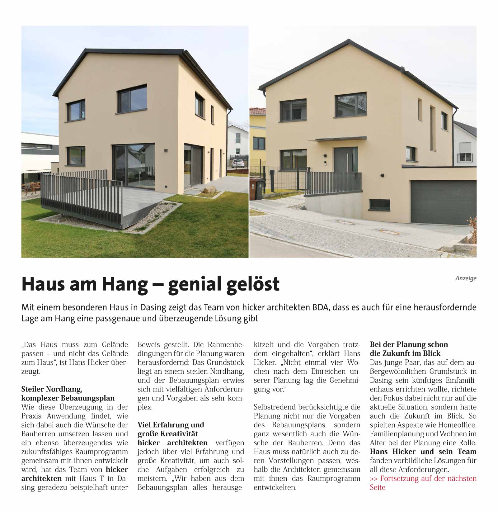 Hicker architekten - Haus T in der März-Ausgabe 2024 vom myHeimat Magazin Friedberg
