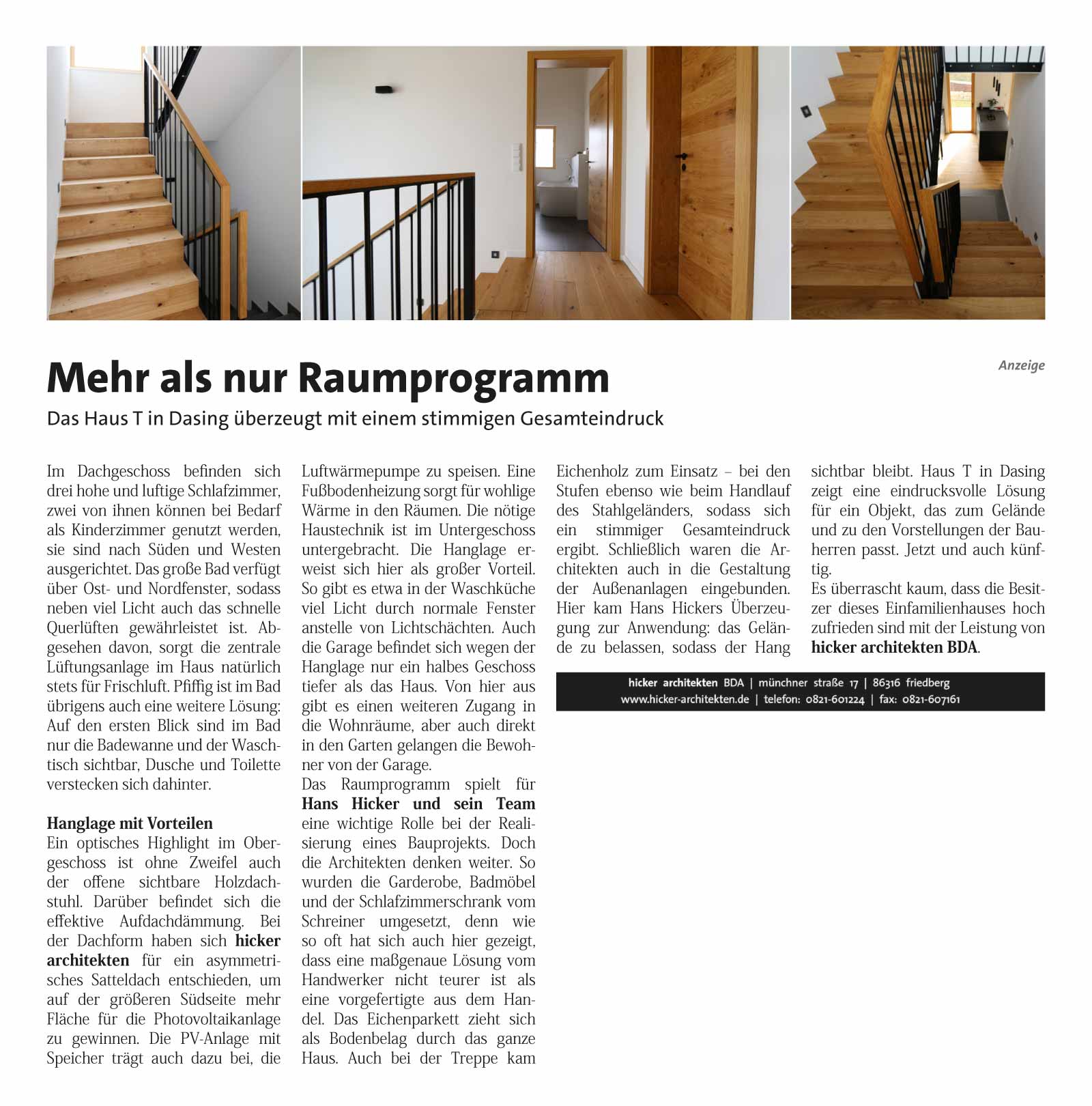 Hicker architekten - Haus T in der März-Ausgabe 2024 vom myHeimat Magazin Friedberg