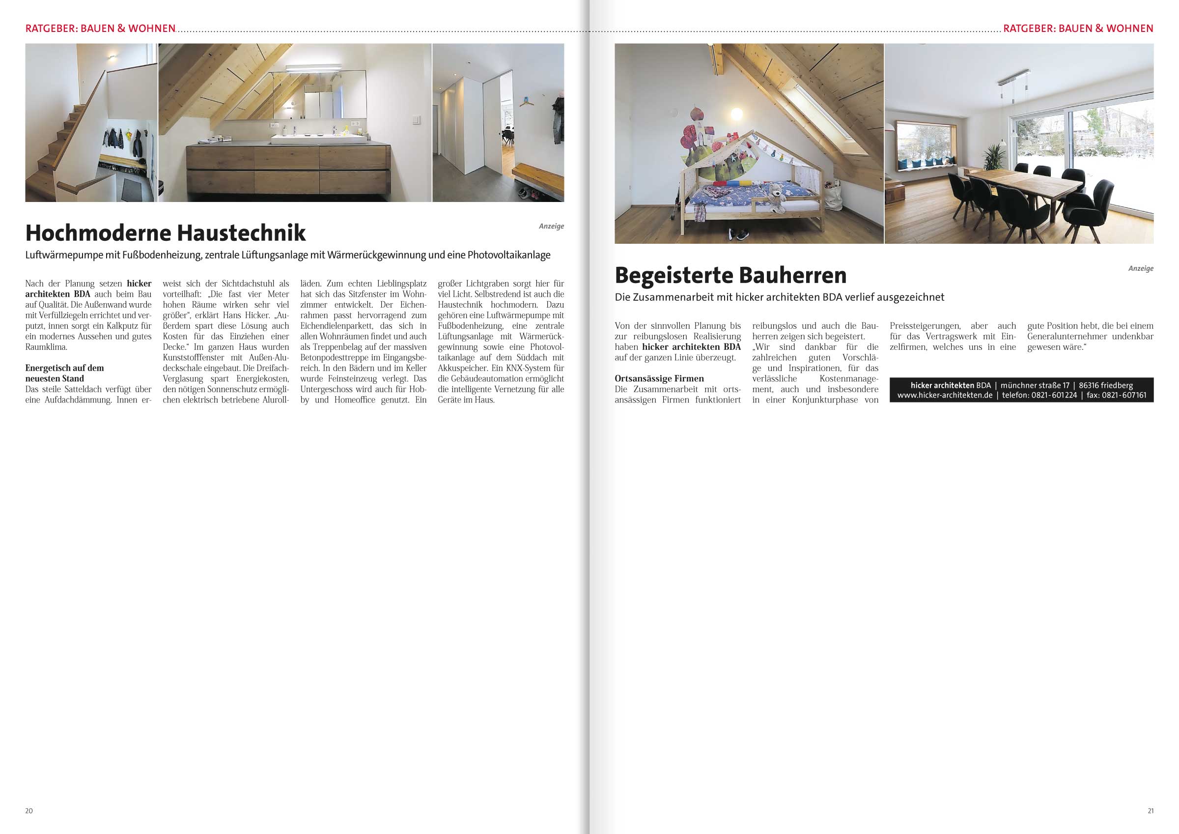 Hicker architekten - Haus LH in der Mai-Ausgabe 2025 vom myHeimat Magazin Friedberg